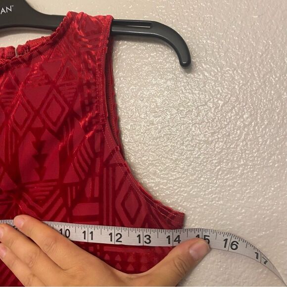 Weissman Dance costume red maxi mesh flocked dress More 12261 XLC child - Picture 8 of 13